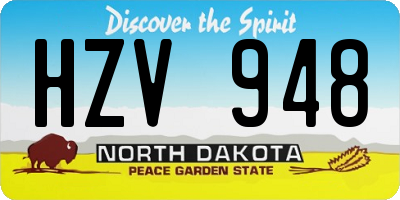 ND license plate HZV948