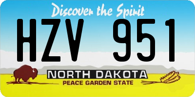 ND license plate HZV951