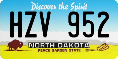 ND license plate HZV952