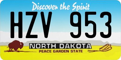ND license plate HZV953