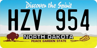 ND license plate HZV954