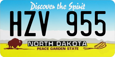 ND license plate HZV955