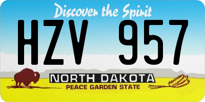 ND license plate HZV957