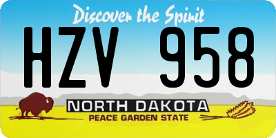 ND license plate HZV958