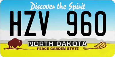 ND license plate HZV960