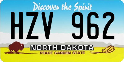 ND license plate HZV962