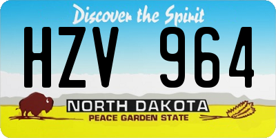 ND license plate HZV964