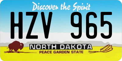 ND license plate HZV965