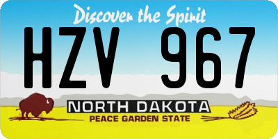 ND license plate HZV967