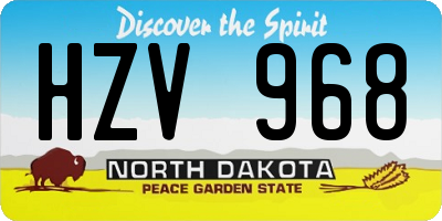 ND license plate HZV968
