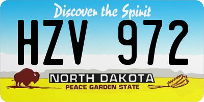 ND license plate HZV972