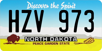 ND license plate HZV973