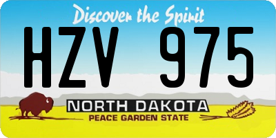 ND license plate HZV975
