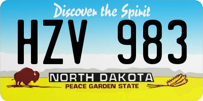 ND license plate HZV983