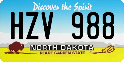 ND license plate HZV988