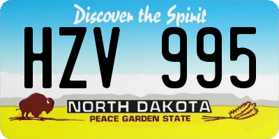ND license plate HZV995