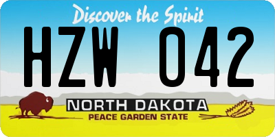 ND license plate HZW042