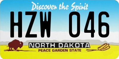 ND license plate HZW046
