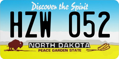 ND license plate HZW052