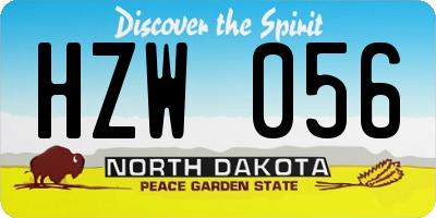 ND license plate HZW056