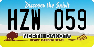 ND license plate HZW059