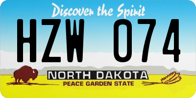 ND license plate HZW074
