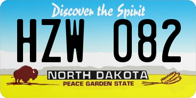 ND license plate HZW082
