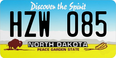 ND license plate HZW085