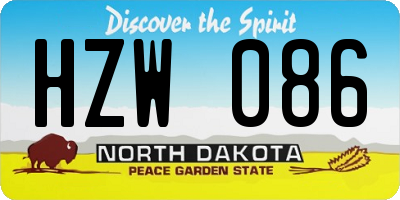 ND license plate HZW086