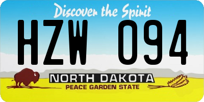 ND license plate HZW094