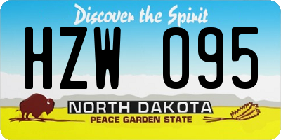 ND license plate HZW095