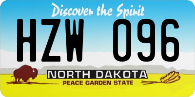 ND license plate HZW096
