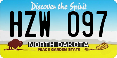 ND license plate HZW097