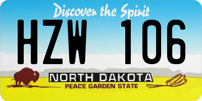 ND license plate HZW106
