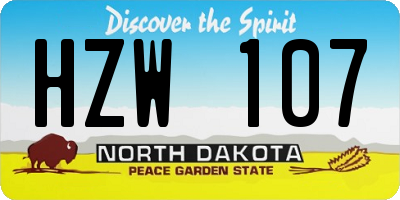 ND license plate HZW107