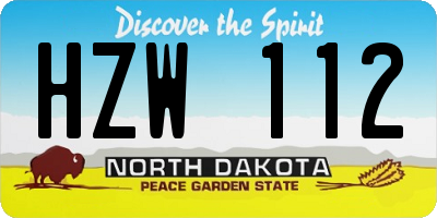 ND license plate HZW112