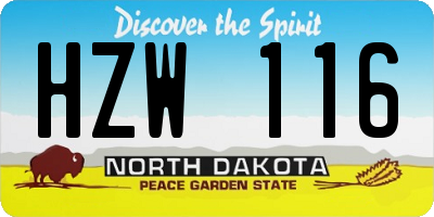 ND license plate HZW116