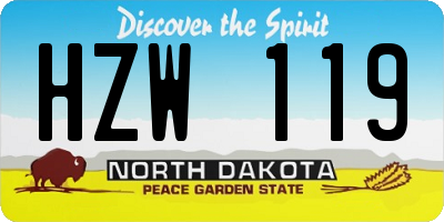 ND license plate HZW119