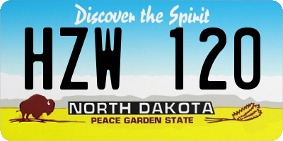 ND license plate HZW120
