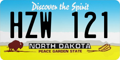 ND license plate HZW121