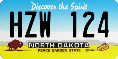 ND license plate HZW124