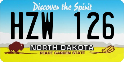 ND license plate HZW126