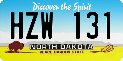 ND license plate HZW131