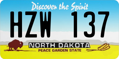 ND license plate HZW137