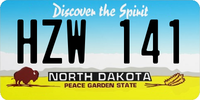 ND license plate HZW141