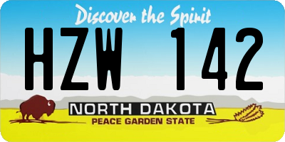 ND license plate HZW142