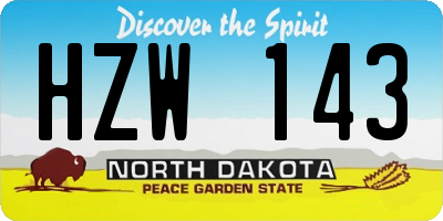 ND license plate HZW143
