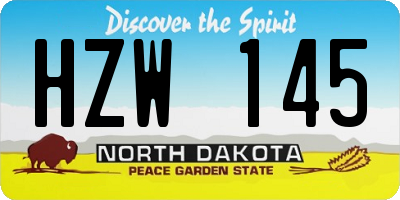 ND license plate HZW145