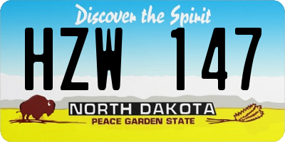 ND license plate HZW147