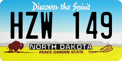 ND license plate HZW149